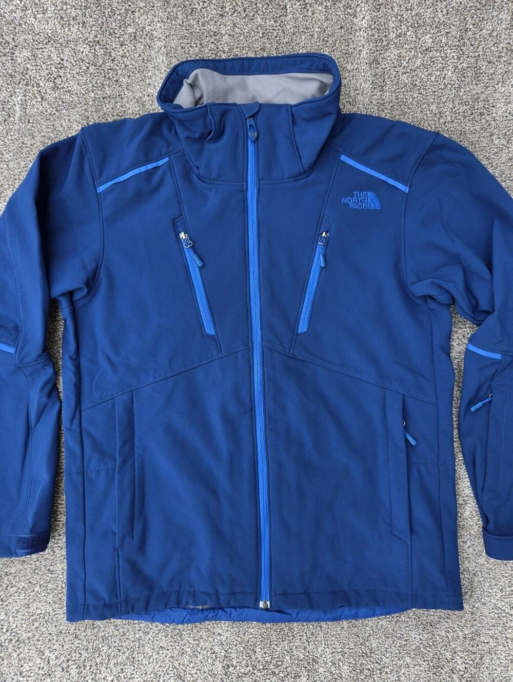 The North Face Apex Elevation Softshell Jacket Zip Coat Blue Mens Size Medium